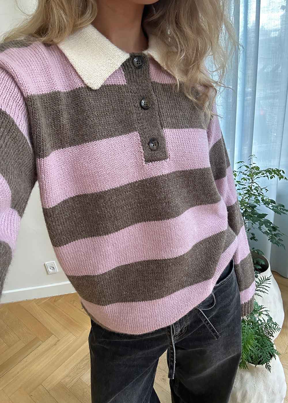 Pelhammd stripe polo - Lilac Chocolate Stripe