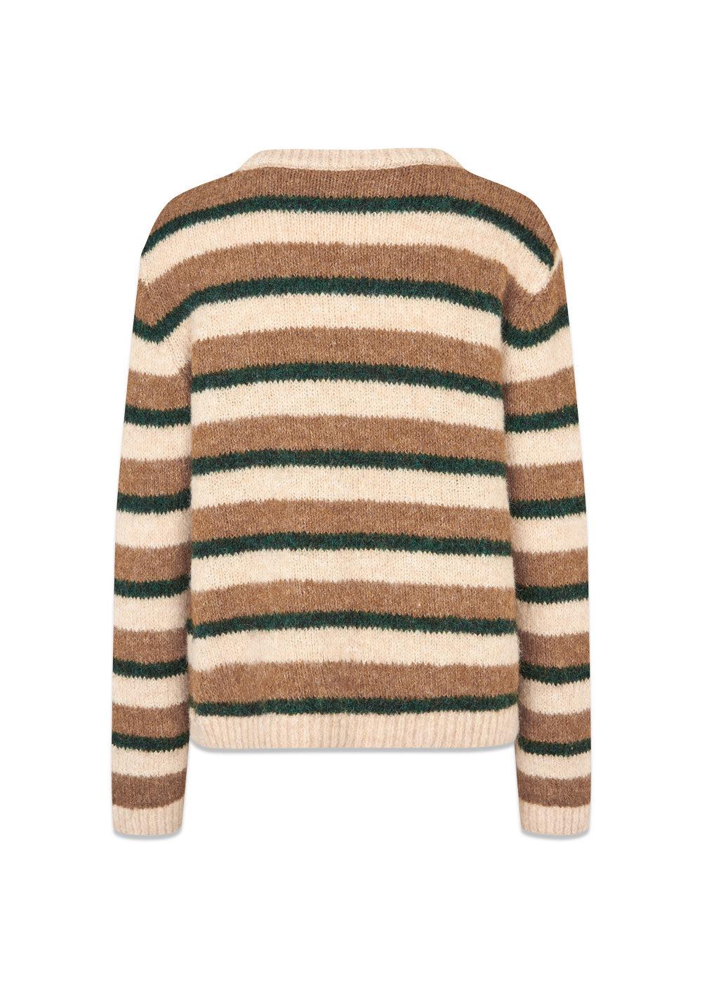 Philipmd stripe o-neck - Camel Stripe-Knitwear-Modström-Butler Loftet