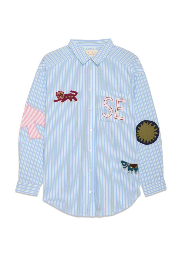 Pil Shirt - Green Stripes-Shirts-Sissel Edelbo-Butler Loftet