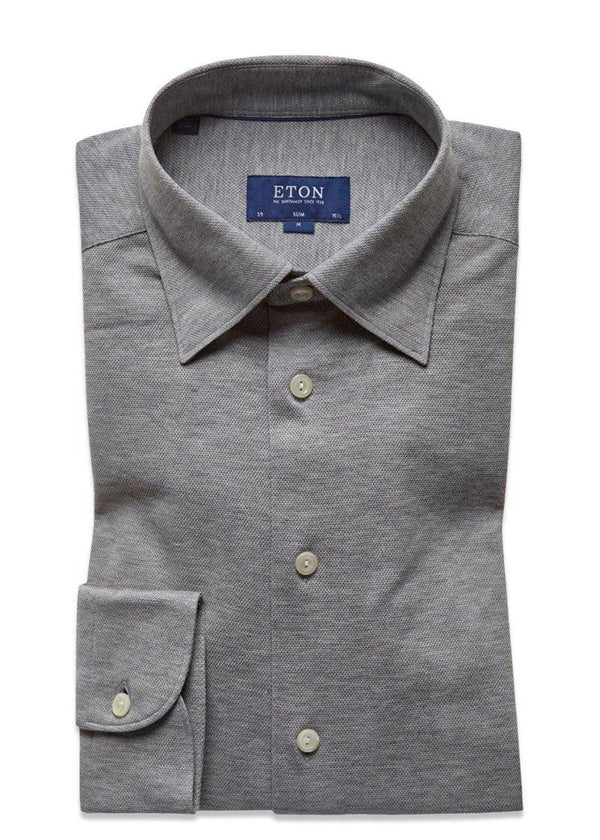 Etons Pique Button Under - Grey. Køb shirts her.