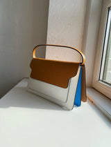 Marnis Trunk Bag - Pochette - Brown+Blue+White. Køb designertasker||håndtasker her.