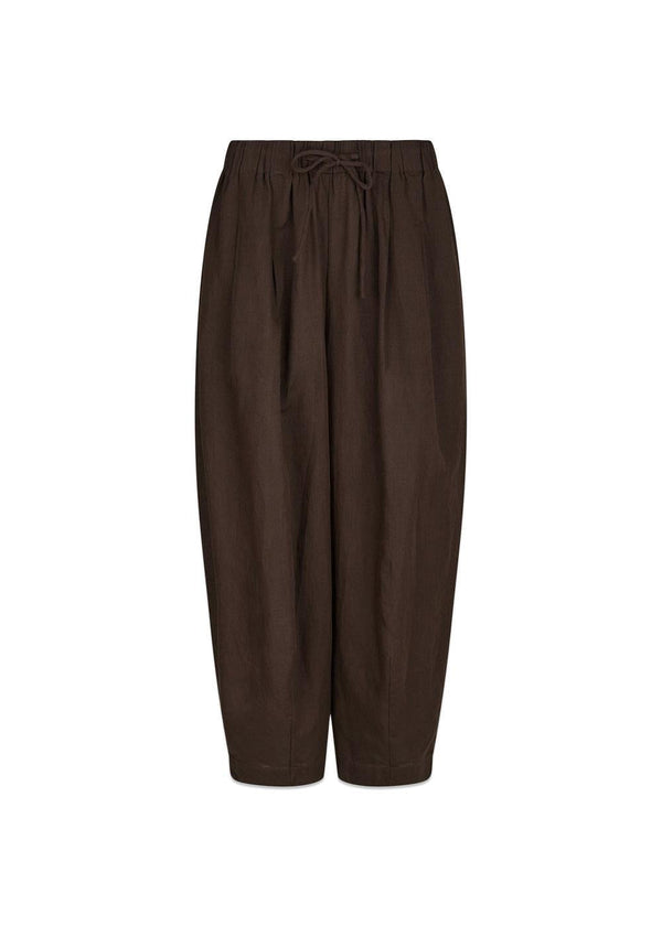 Prina Linen Pants - Dark Brown-Pants-Neo Noir-Butler Loftet