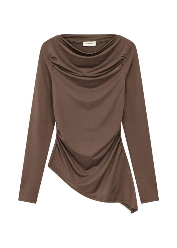 Prudencemd LS top - Seal Brown-Blouses-Modström-Butler Loftet