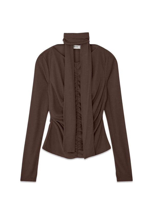 Prudencemd scarf top - Seal Brown-Top-Modström-Butler Loftet