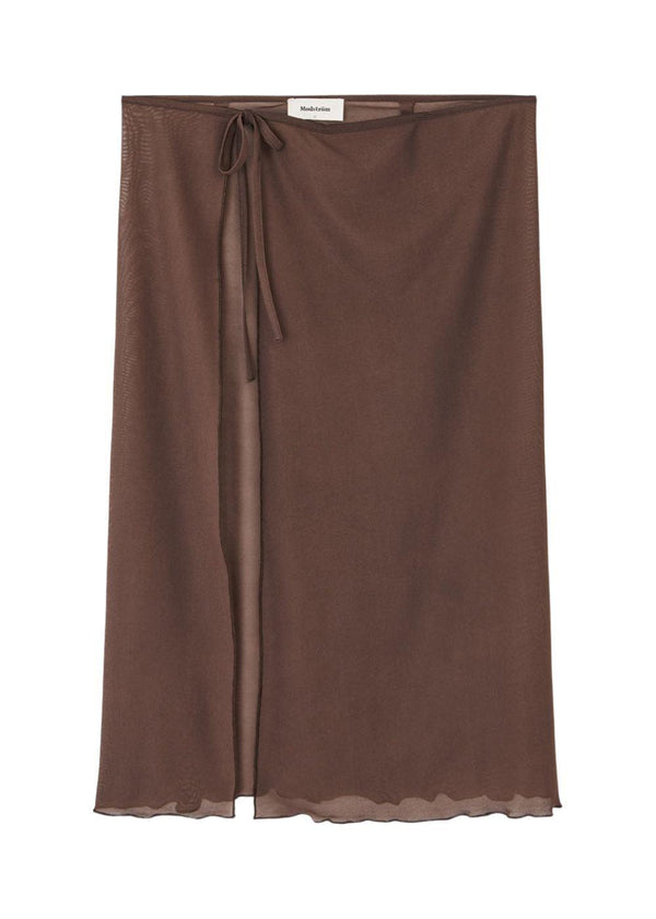 Prudencemd wrap skirt - Seal Brown-Skirts-Modström-Butler Loftet