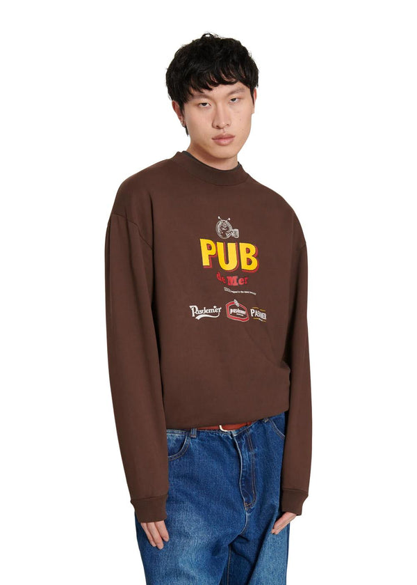 Pub Sweatshirt - Burgundy-Sweatshirts-Pas de Mer-Butler Loftet