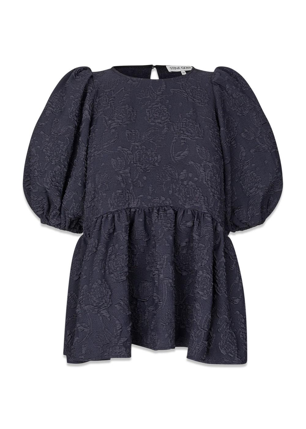 Puff Sleeve Peplum Top - Garden Relief-Blouses-Stine Goya-Butler Loftet