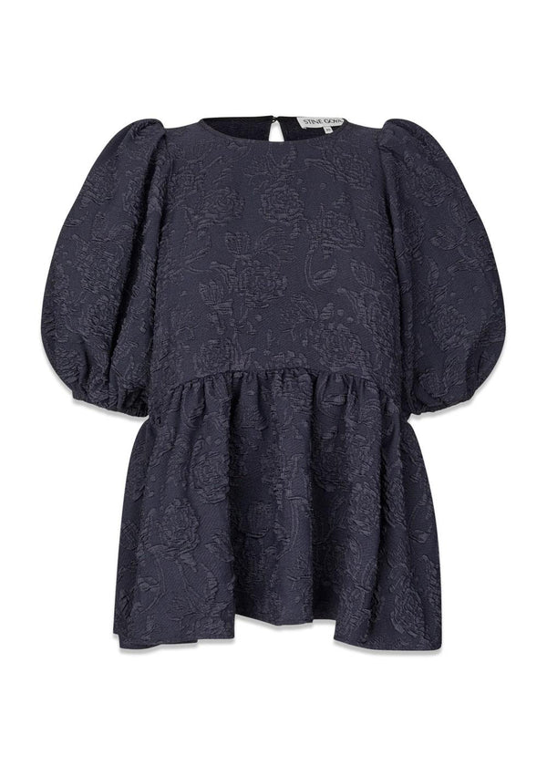 Puff Sleeve Peplum Top - Garden Relief-Blouses-Stine Goya-Butler Loftet