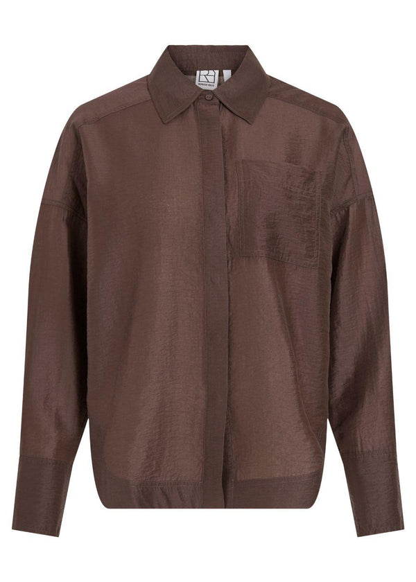ROUALININA L/S OVERSIZED SHIRT/1 - Seal Brown-Shirts-ROUGE EDIT-Butler Loftet