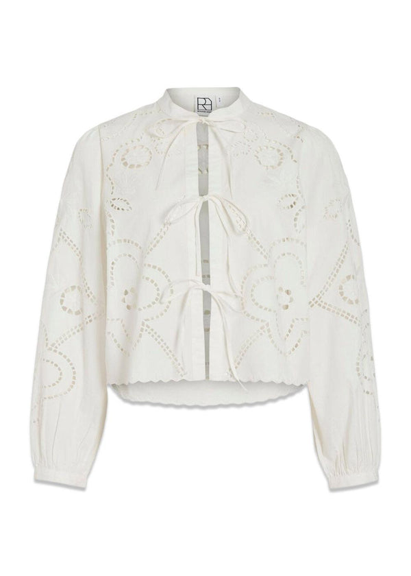 ROUCARIN L/S O-NECK TOP/1 - Cloud Dancer-Blouses-ROUGE EDIT-Butler Loftet