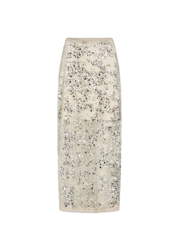 ROULEONA HW ANKLE SKIRT - Silver Detail:Sequins