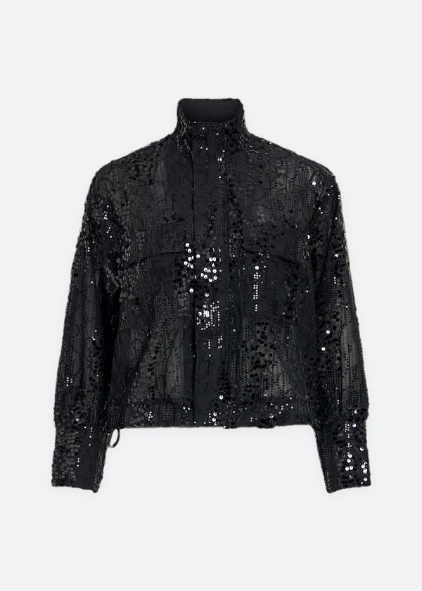 ROUMARY L/S HIGH NECK SHIRT/EV - Meteorite Sequins