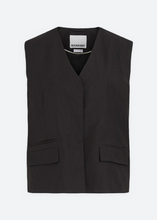 ROUSAGA OVERSIZED WAISTCOAT - Meteorite Cloud Dancer