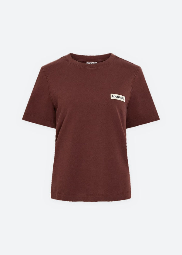 ROUSARAS S/S O-NECK TEE/PF/1 - Bitter Chocolate