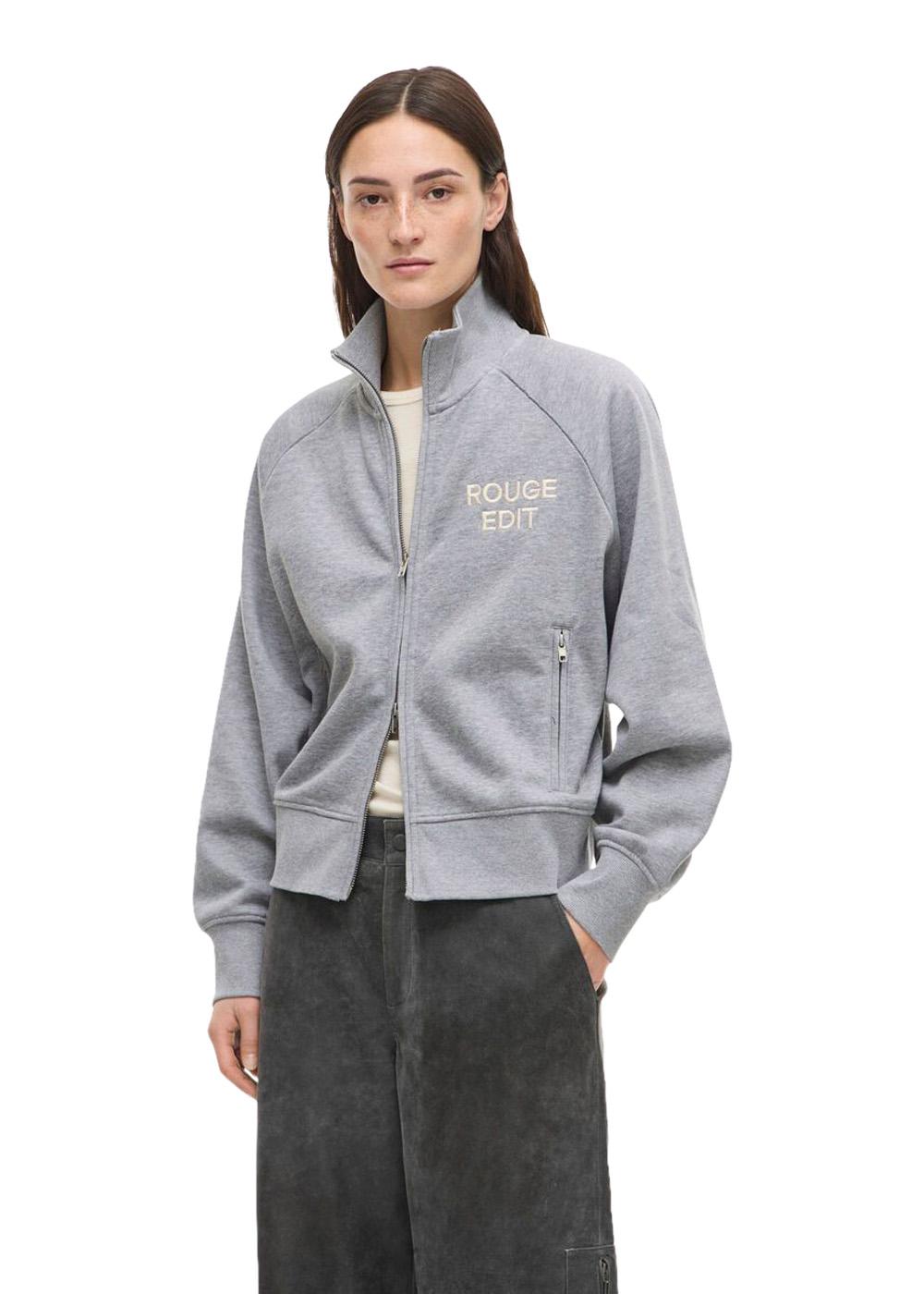 ROUYORK L/S HIGH NECK ZIPPER SWEAT - Light Grey Melange-Sweatshirts-ROUGE EDIT-Butler Loftet