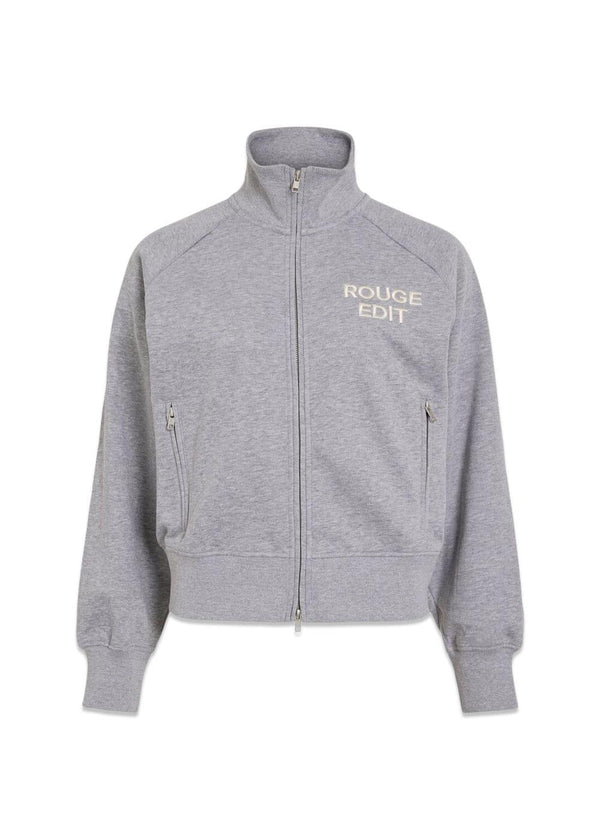ROUYORK L/S HIGH NECK ZIPPER SWEAT - Light Grey Melange-Sweatshirts-ROUGE EDIT-Butler Loftet