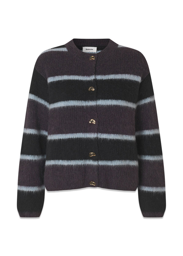 Rafaelmd stripe cardigan - Winter Stripe-Knitwear-Modström-Butler Loftet