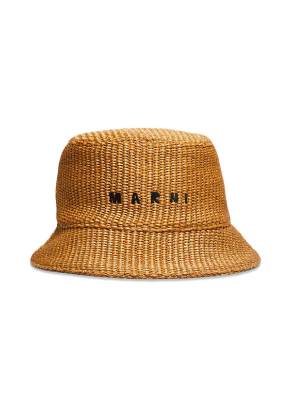 Raffia Bucket Hat - Caramel-Headwear-Marni-Butler Loftet