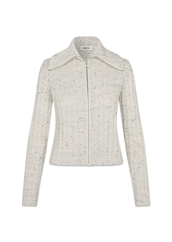 Raulmd rollneck cardigan - Sand Speckle-Knitwear-Modström-Butler Loftet