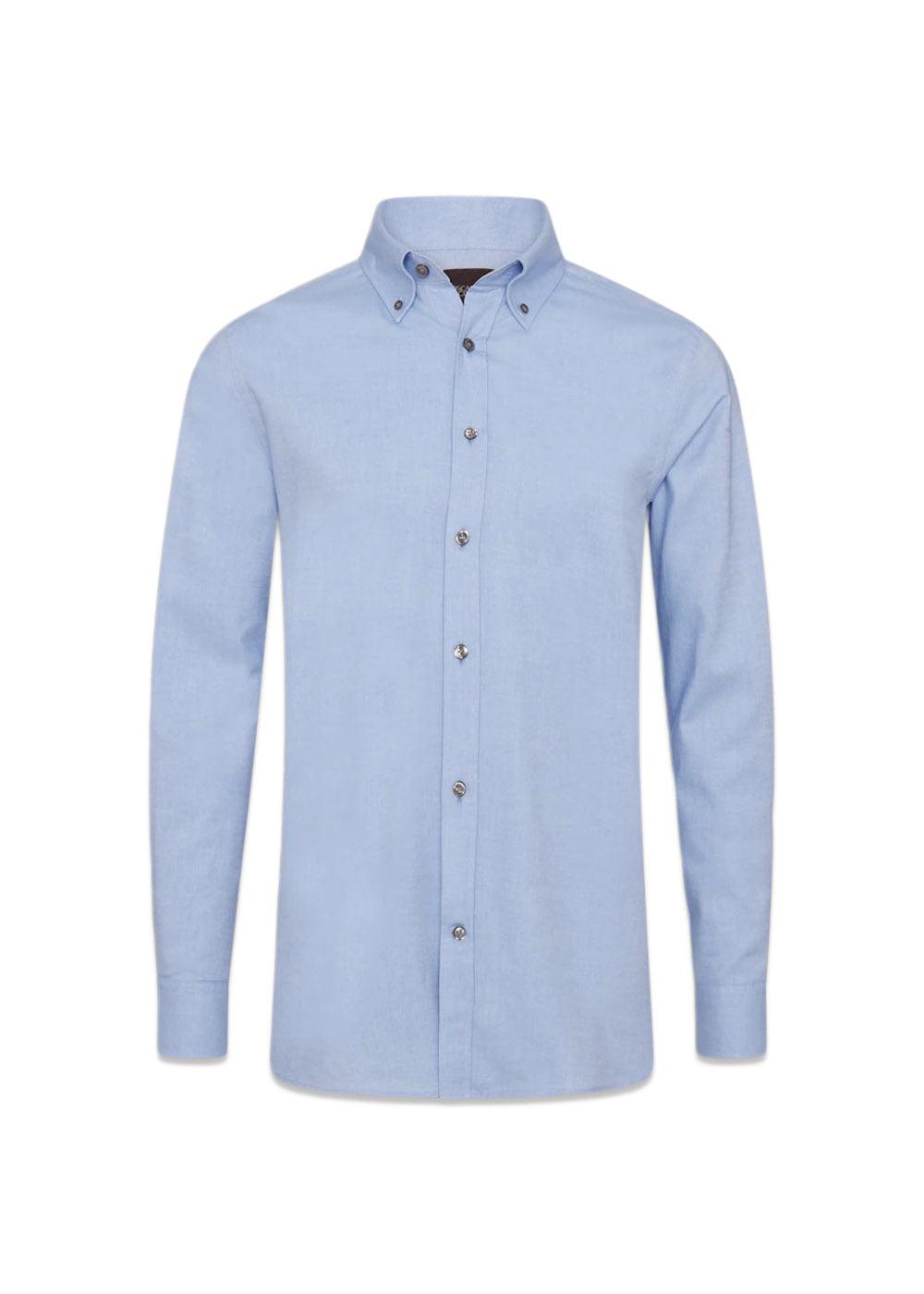 Reg Fit BD Brushed Flannel - Blå-Shirts-Oscar Jacobson-Butler Loftet