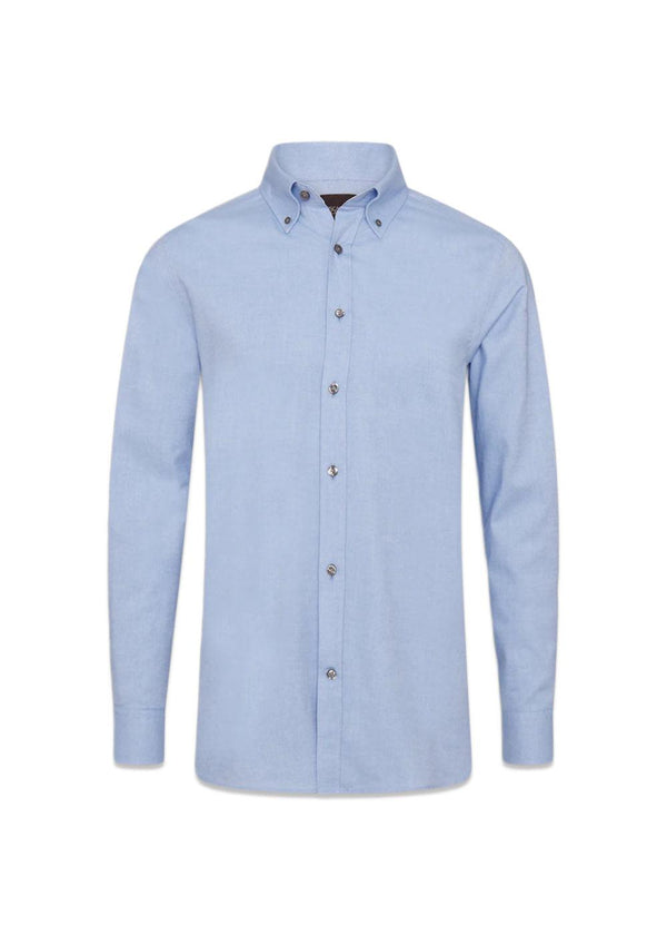 Reg Fit BD Brushed Flannel - Blå-Shirts-Oscar Jacobson-Butler Loftet