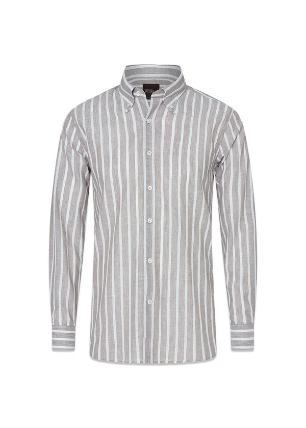 Reg Fit BD Summer Stripe - Nubuck Beige-Shirts-Oscar Jacobson-Butler Loftet