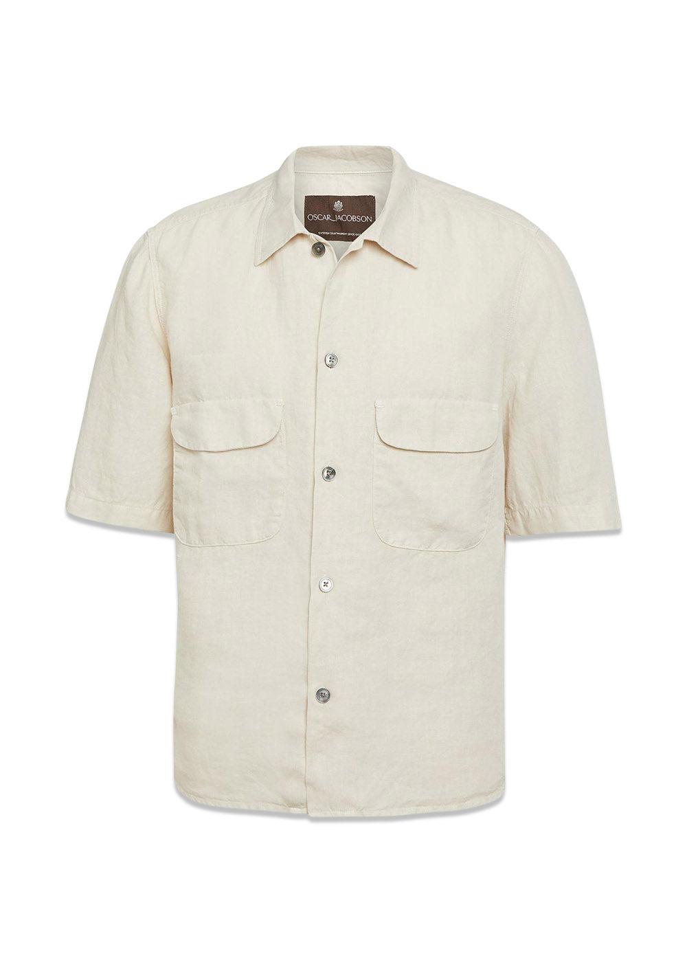 Reg Fit Short Sleeve City Shirt - Creme White-Shirts-Oscar Jacobson-Butler Loftet