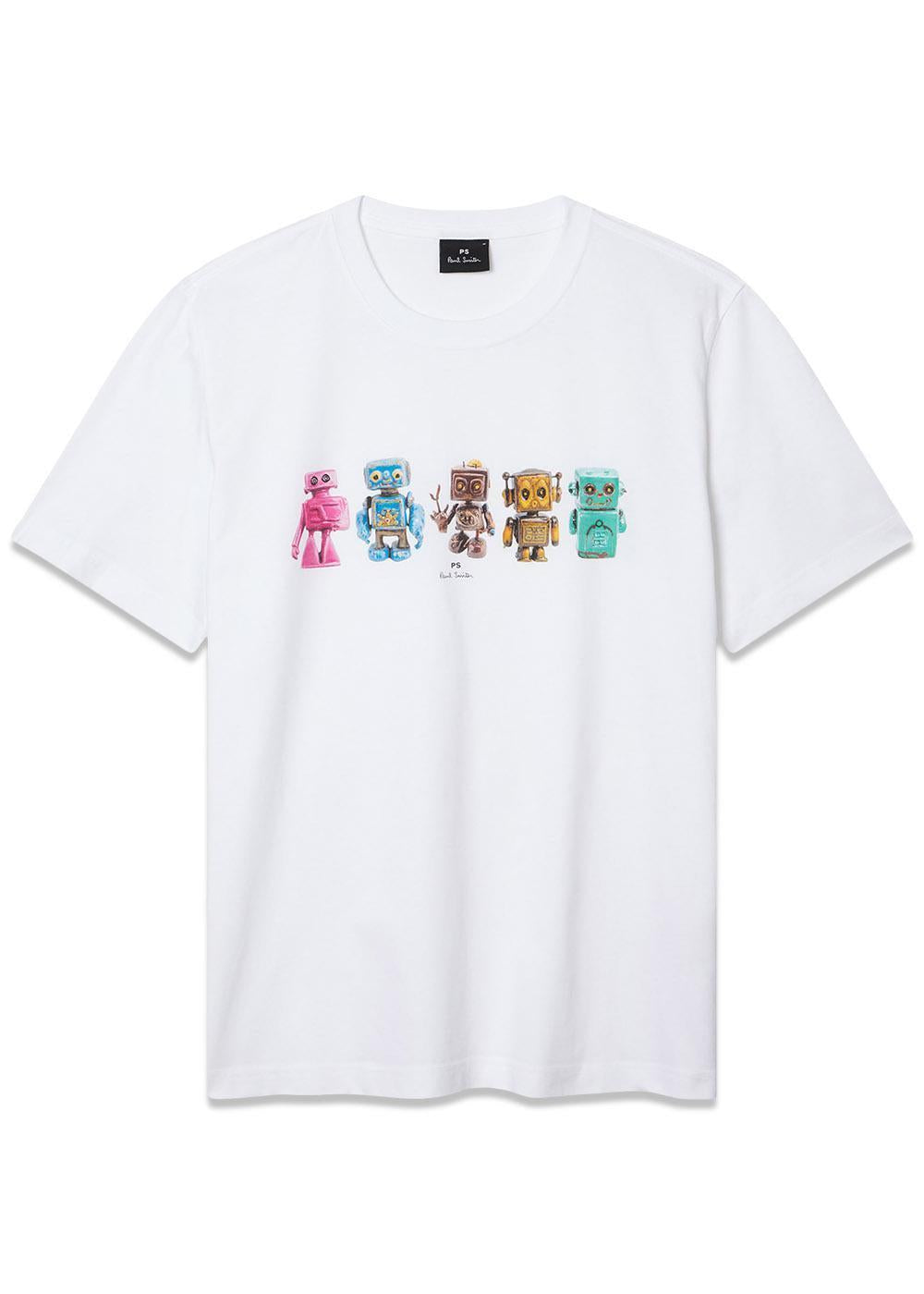 Reg Fit T-Shirt Robots - White-T-shirts-Paul Smith - PS-Butler Loftet