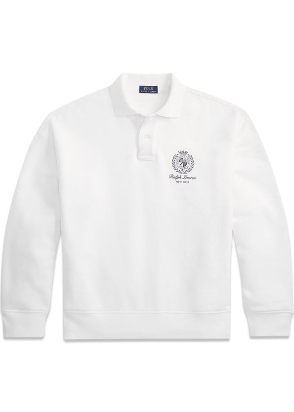 Relaxed Fit Fleece Graphic Sweatshirt - White-Sweatshirts-Ralph Lauren-Butler Loftet