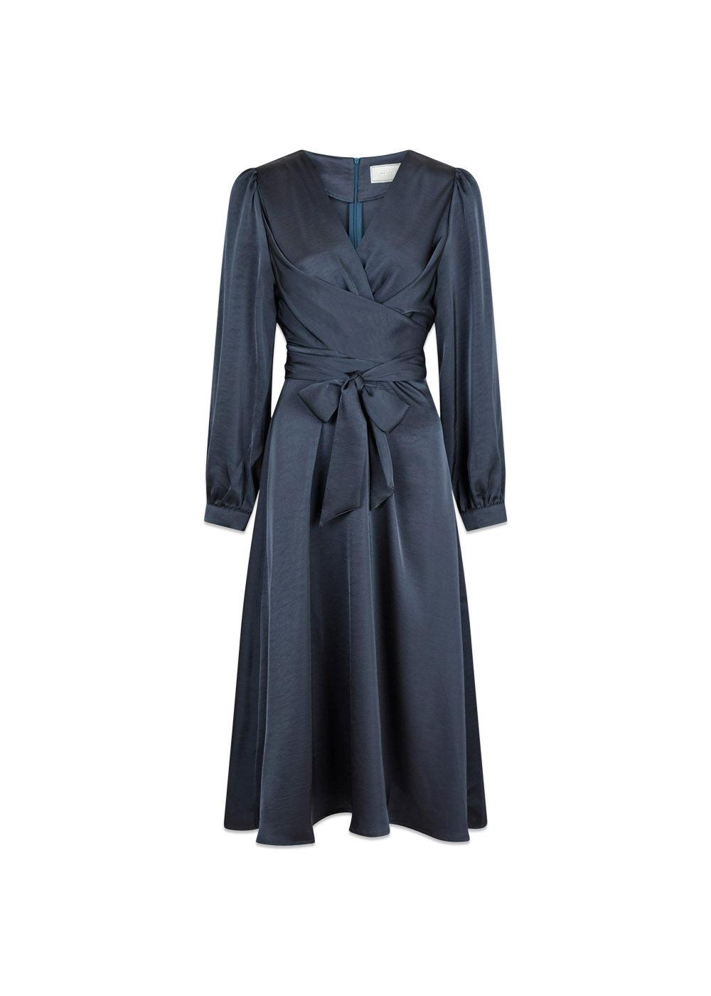 Rimini Heavy Sateen Dress - Midnight Blue