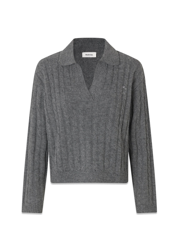Risemd polo - Dark Grey Melange-Knitwear-Modström-Butler Loftet