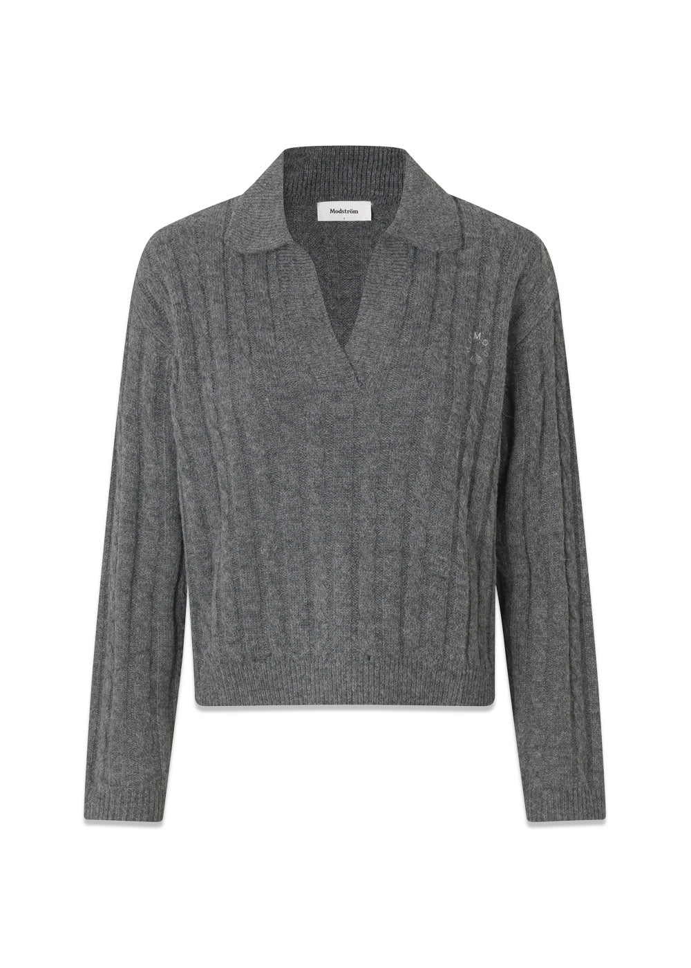Risemd polo - Dark Grey Melange-Knitwear-Modström-Butler Loftet