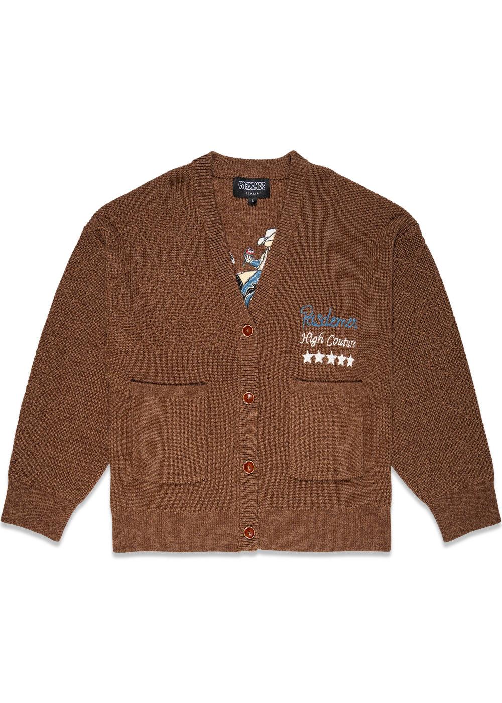 Rodeo Cardigan - Alpaca Brown-Knitwear-Pas de Mer-Butler Loftet