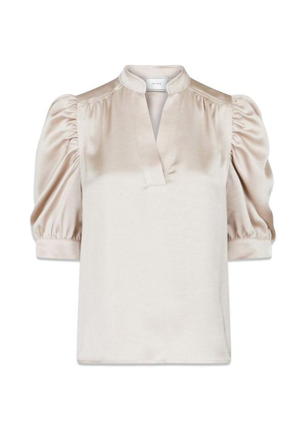 Roella Heavy Sateen Blouse - Champagne-Blouses-Neo Noir-Butler Loftet
