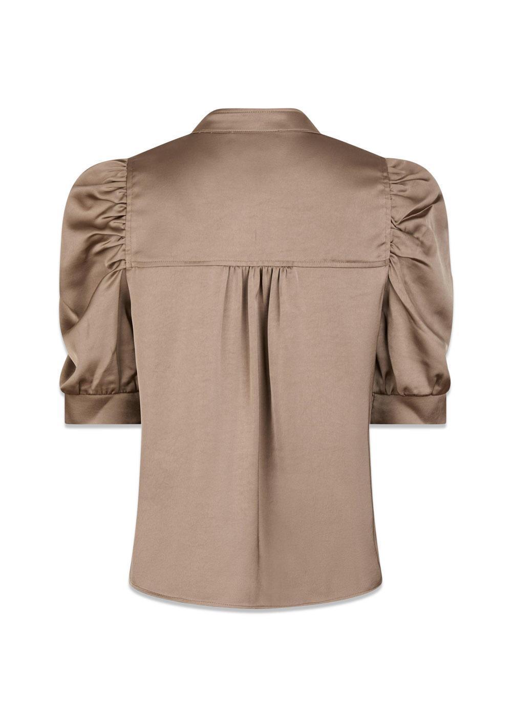 Roella Heavy Sateen Blouse - Dark Taupe-Blouses-Neo Noir-Butler Loftet