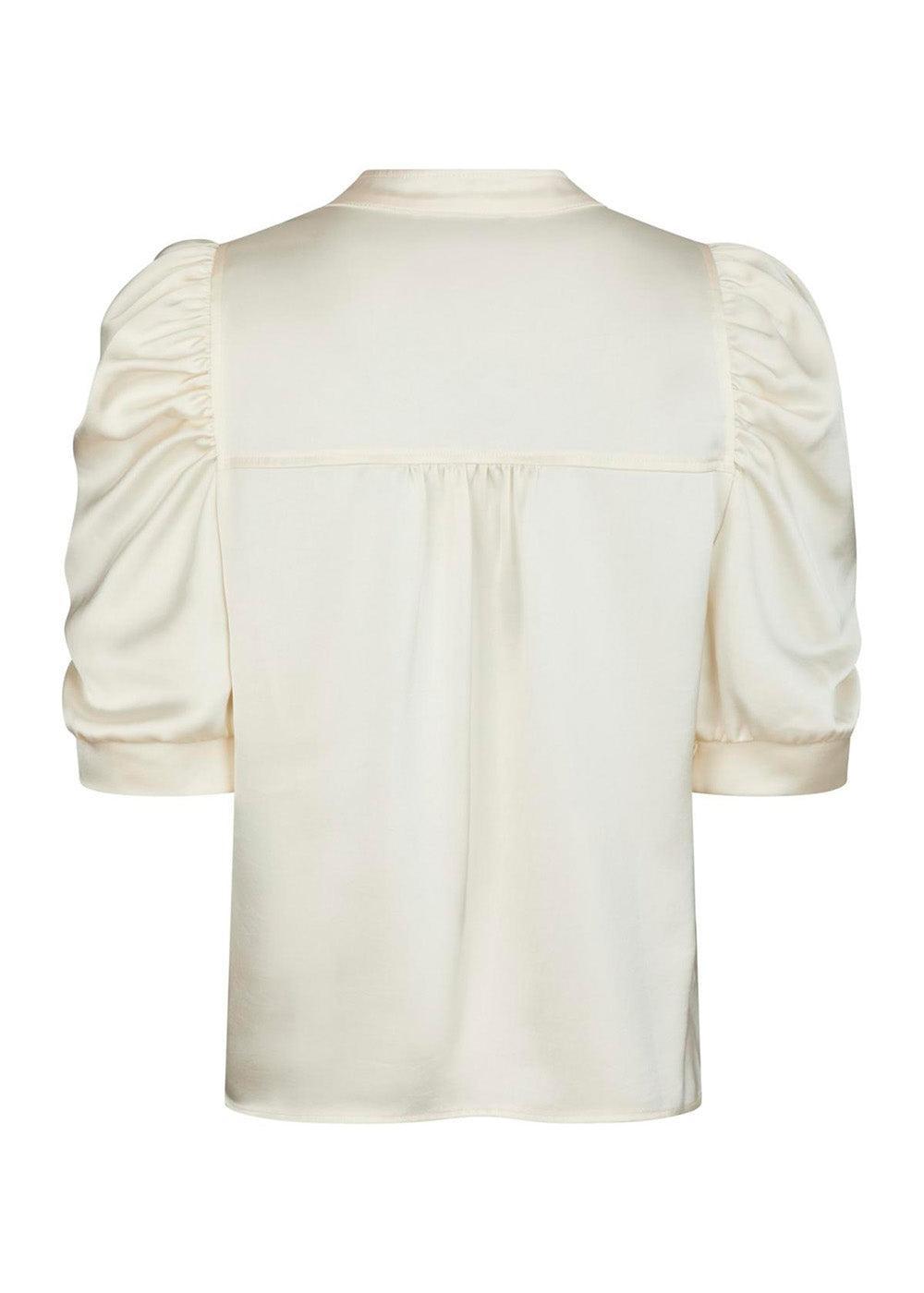 Roella Heavy Sateen Blouse - Pearl-Blouses-Neo Noir-Butler Loftet