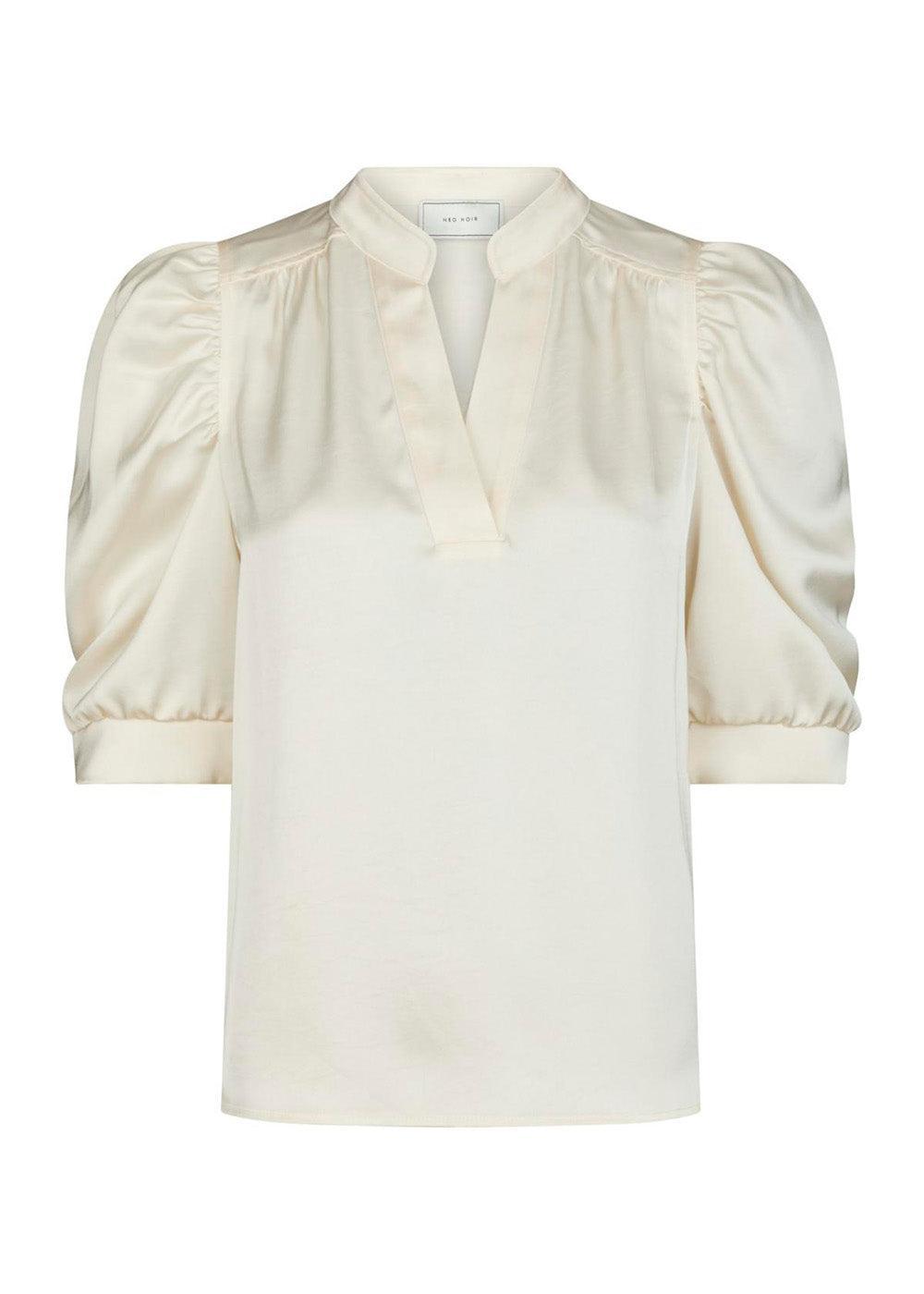 Roella Heavy Sateen Blouse - Pearl-Blouses-Neo Noir-Butler Loftet