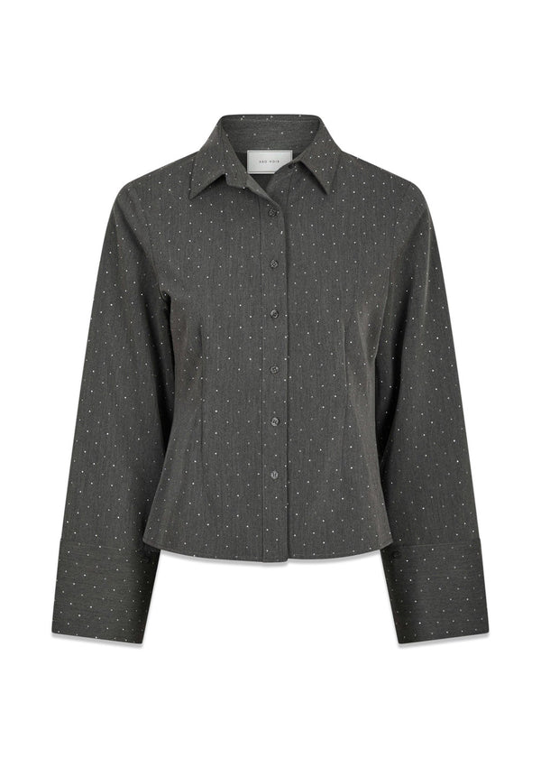 Rosa Bedazzled Shirt - Grey-Shirts-Neo Noir-Butler Loftet