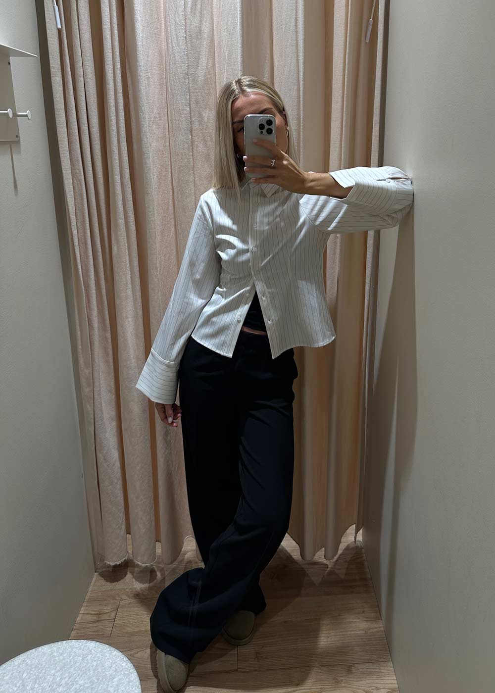 Rosa Pinstripe Shirt - White-Shirts-Neo Noir-Butler Loftet