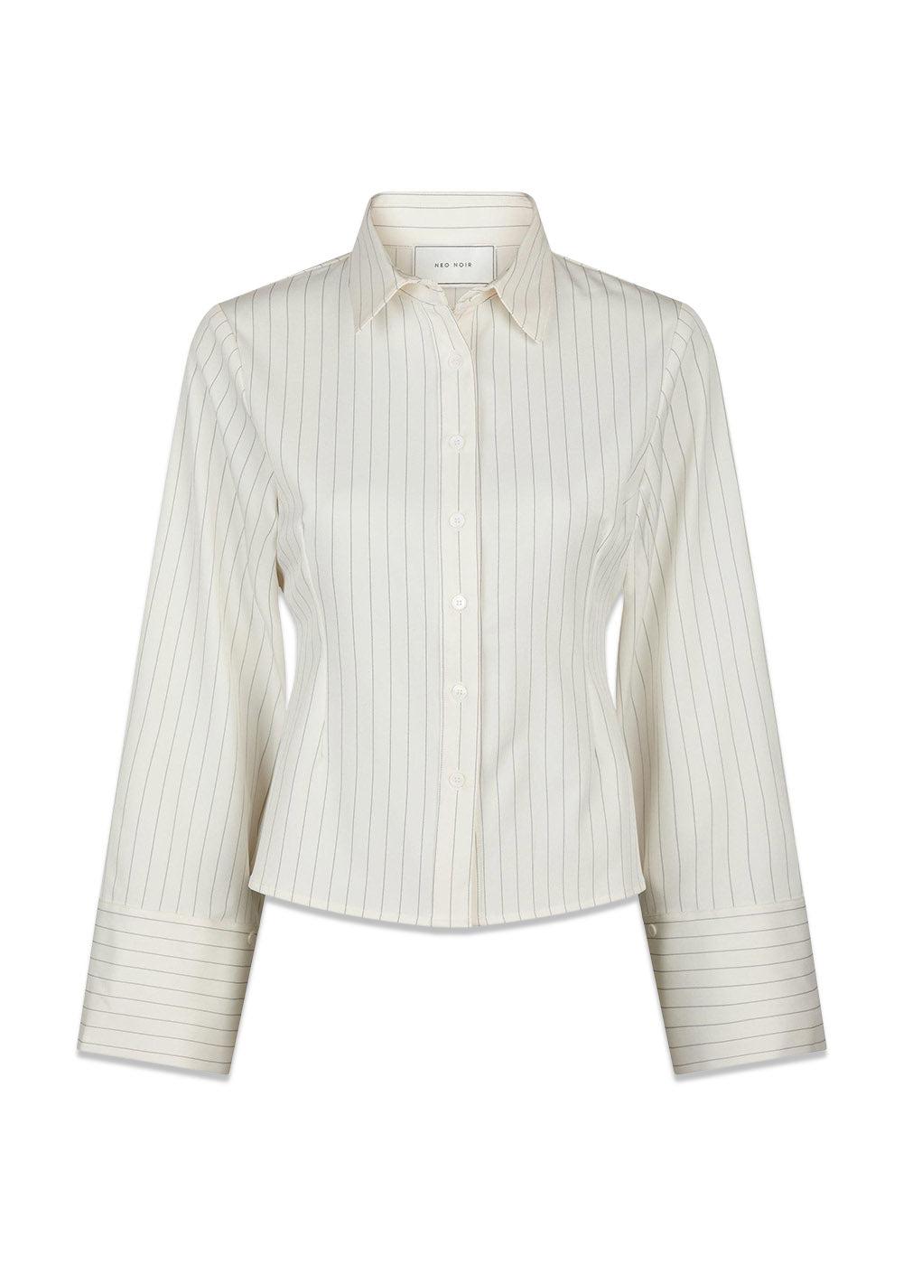 Rosa Pinstripe Shirt - White-Shirts-Neo Noir-Butler Loftet