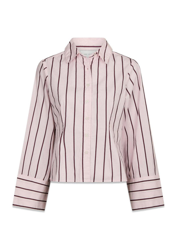 Rosa Wide Stripe Shirt - Light Pink-Blouses-Neo Noir-Butler Loftet