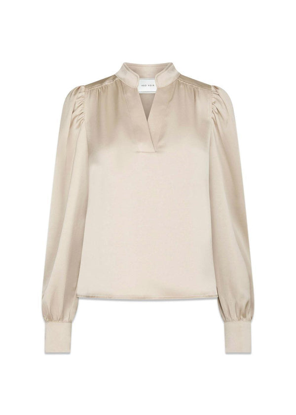 Rosslyn Heavy Sateen Blouse - Champagne-Blouses-Neo Noir-Butler Loftet