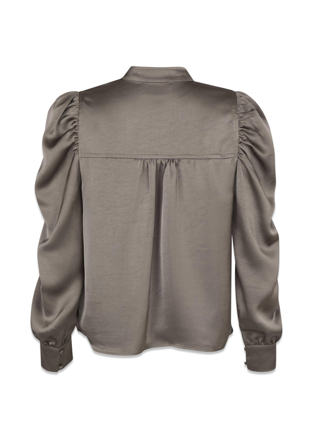 Rosslyn Heavy Sateen Blouse - Warm Grey-Blouses-Neo Noir-Butler Loftet