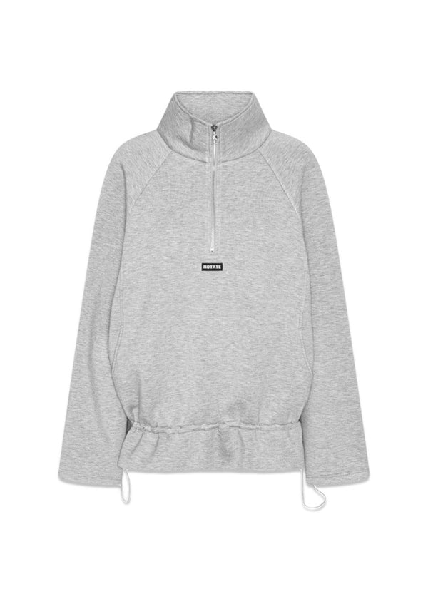 SCUBA HALF ZIP JACKET - Light Grey Melange-Sweatshirts-Rotate-Butler Loftet