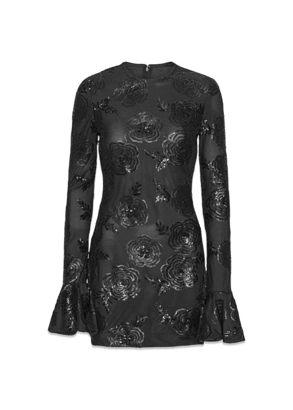 SEQUINS LS MINI DRESS - Black-Dress-Rotate-Butler Loftet