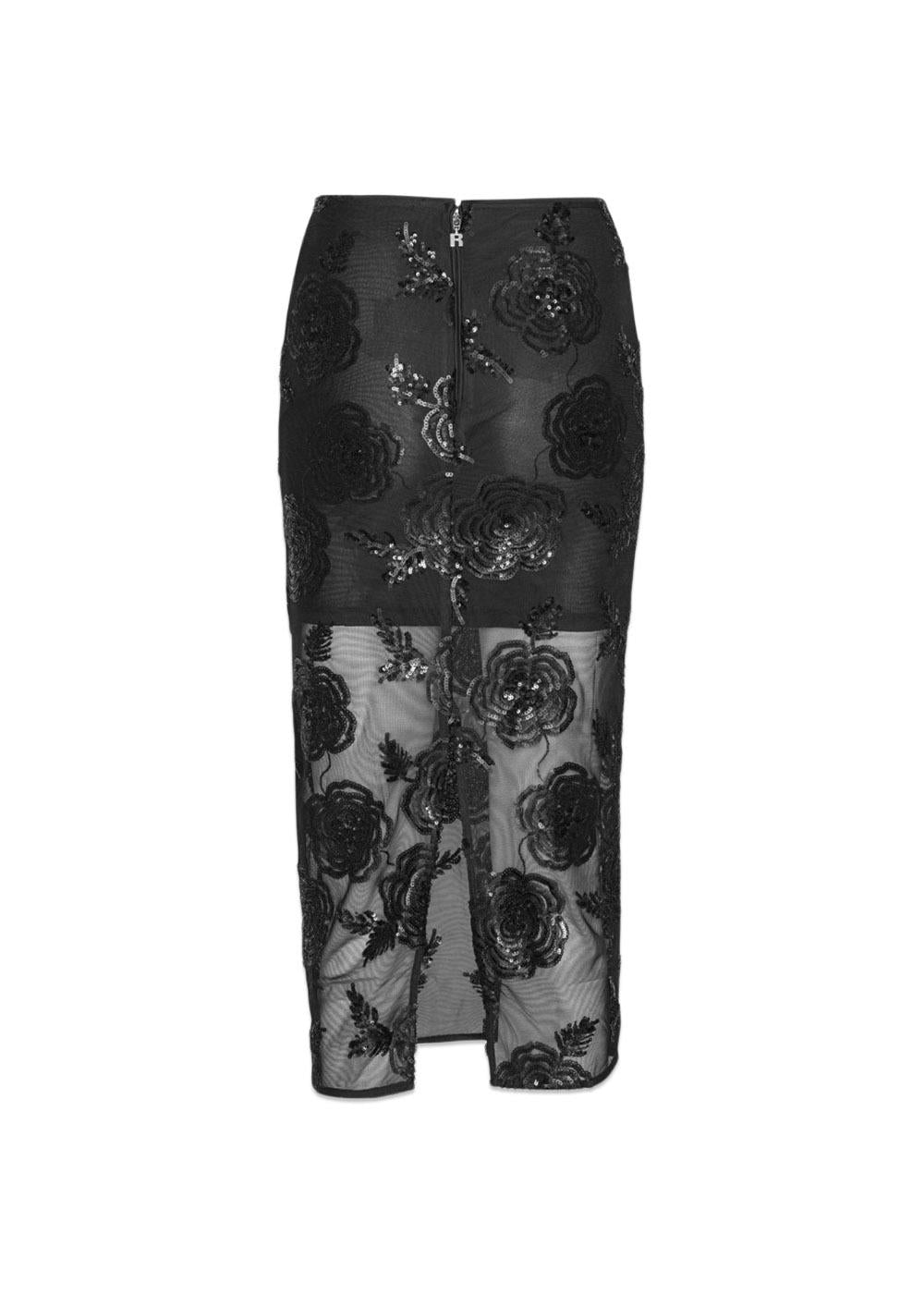 SEQUINS MIDI SKIRT - Black-Skirts-Rotate-Butler Loftet