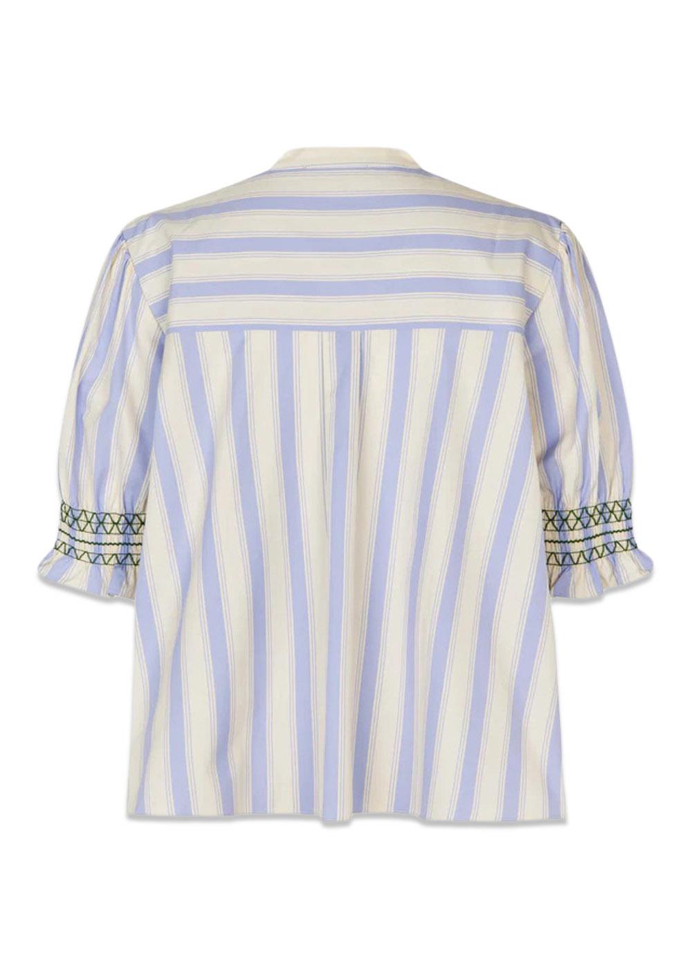 SMOCKED GATHERED TOP - Pastel Stripes-Blouses-Stine Goya-Butler Loftet