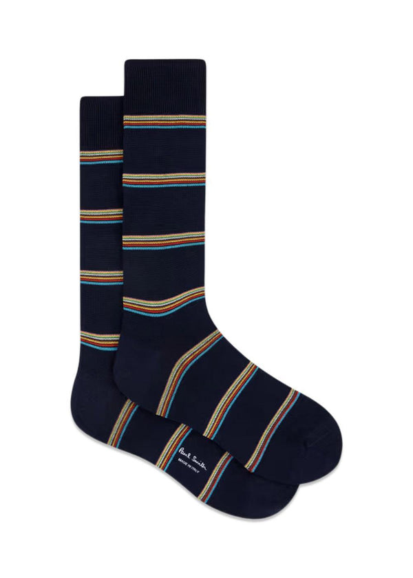 SOCK SIGNTRE BLOCK - Navy-Socks/stockings-Paul Smith - PS-Butler Loftet