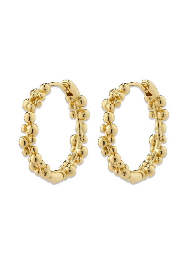 SOLIDARITY medium bubbles hoop earrings gold-plated - Gold Plated-Jewellery-Pilgrim-Butler Loftet