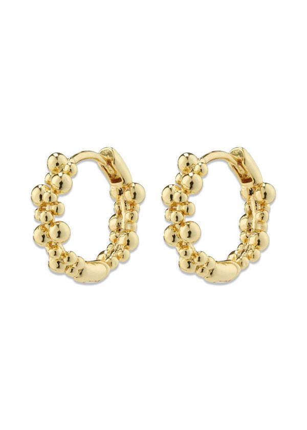 SOLIDARITY small bubbles hoop earrings gold-plated - Gold Plated-Jewellery-Pilgrim-Butler Loftet